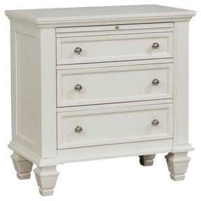 Sandy Beach 3-drawer Nightstand Cream White Half Price Furniture