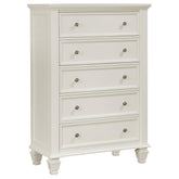 Sandy Beach 5-drawer Rectangular Chest Cream White  Half Price Furniture