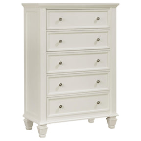 Sandy Beach 5-drawer Rectangular Chest Cream White  Half Price Furniture