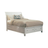 Sandy Beach Eastern King Storage Sleigh Bed Cream White Half Price Furniture