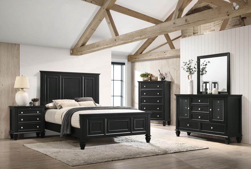 Sandy Beach 4-Piece Bedroom Set with High Headboard King  Half Price Furniture