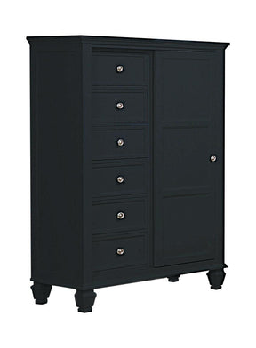 Sandy Beach Door Chest with Concealed Storage Black Half Price Furniture