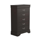 Louis Philippe 5-drawer Chest with Silver Bails Cappuccino Half Price Furniture