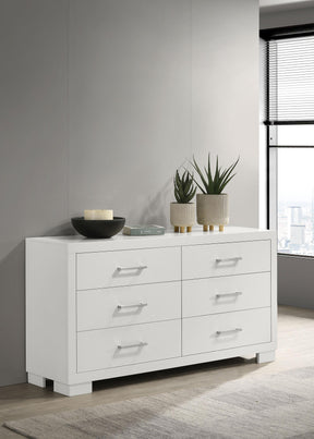 Jessica 6-drawer Dresser White Jessica 6-drawer Dresser White Half Price Furniture