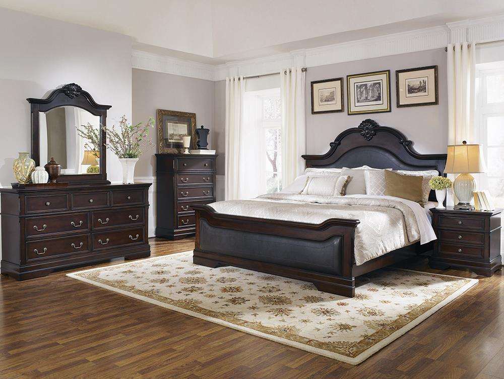 Cambridge Carved Bedroom Set Cappuccino - Half Price Furniture