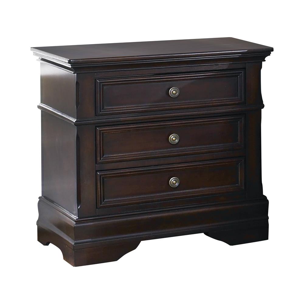 Cambridge 3-drawer Rectangular Nightstand Cappuccino  Half Price Furniture