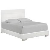 Felicity Eastern King Panel Bed Glossy White Half Price Furniture
