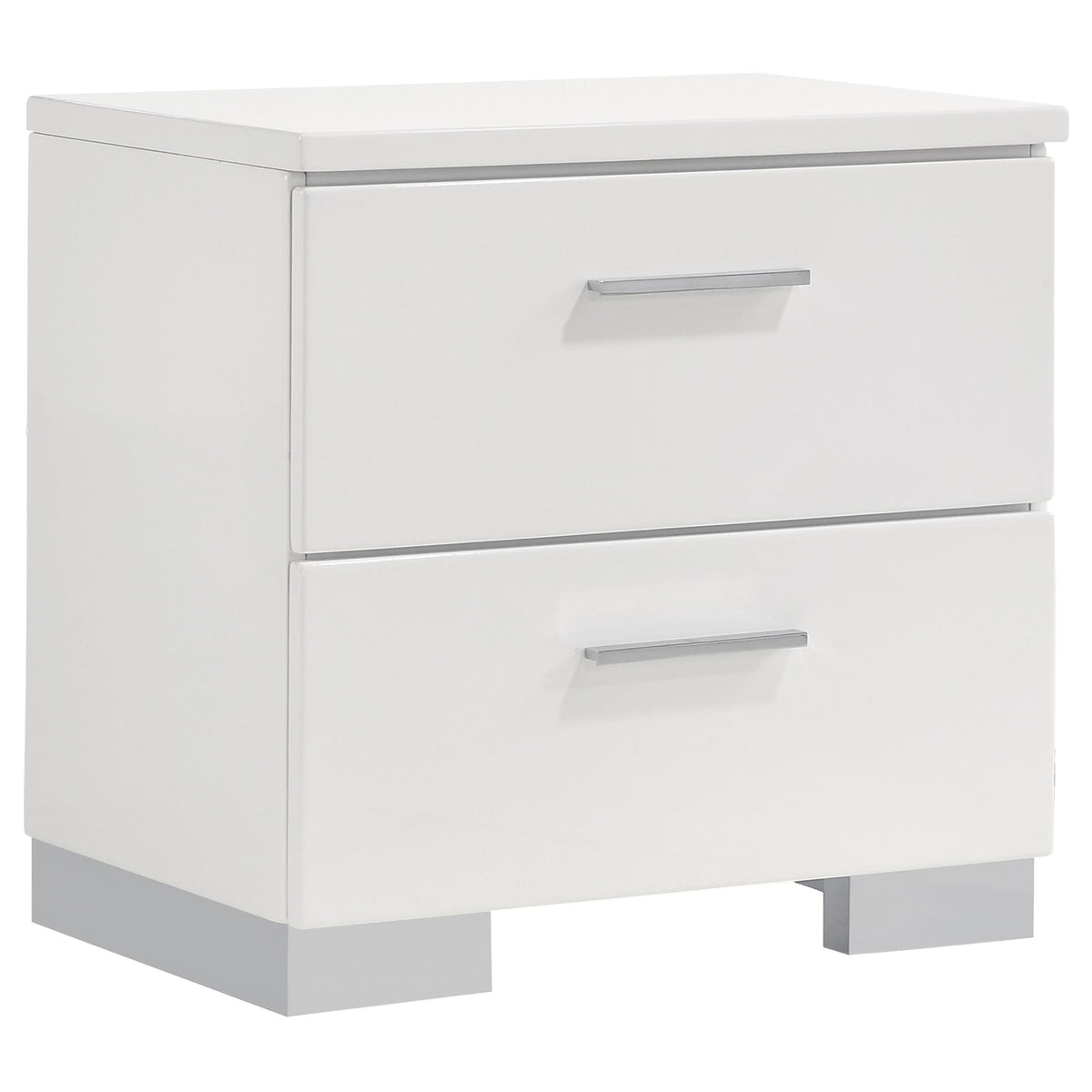 Felicity 2-drawer Nightstand Glossy White Felicity 2-drawer Nightstand Glossy White Half Price Furniture