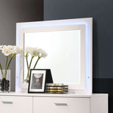 Felicity Dresser Mirror Glossy White with LED Light Half Price Furniture