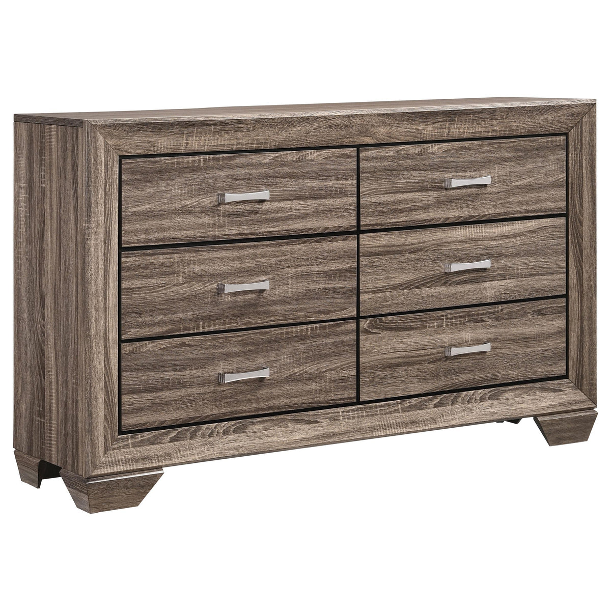 Kauffman 6-drawer Dresser Washed Taupe  Half Price Furniture