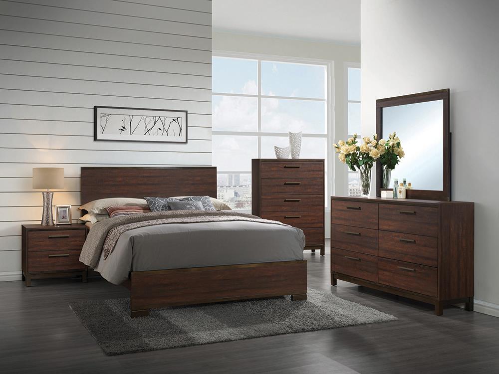 Edmonton Bedroom Set Rustic Tobacco and Dark Bronze  Half Price Furniture