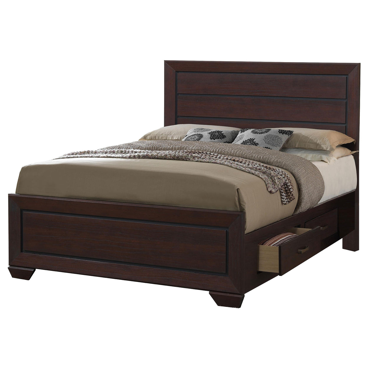 Kauffman California King Storage Bed Dark Cocoa  Half Price Furniture