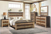 Sembene Bedroom Set Multicolor and Antique Multi  Half Price Furniture