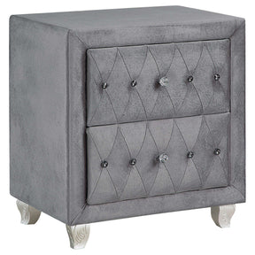 Deanna 2-drawer Rectangular Nightstand Grey - Half Price Furniture