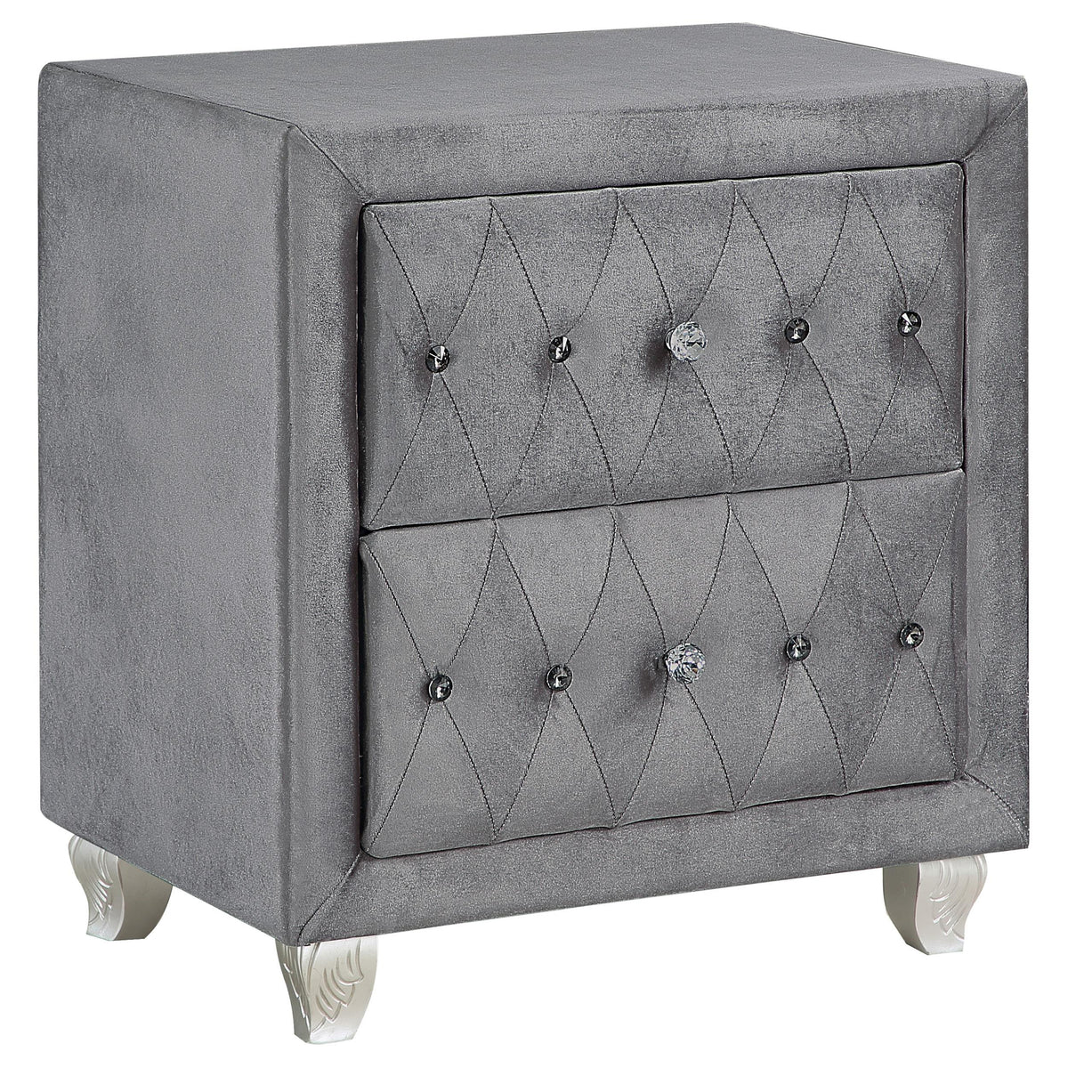 Deanna 2-drawer Rectangular Nightstand Grey  Half Price Furniture