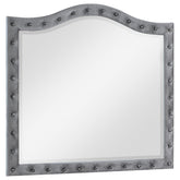 Deanna Button Tufted Dresser Mirror Grey  Half Price Furniture