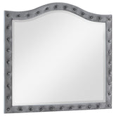 Deanna Button Tufted Dresser Mirror Grey Half Price Furniture