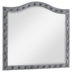 Deanna Button Tufted Dresser Mirror Grey  Half Price Furniture