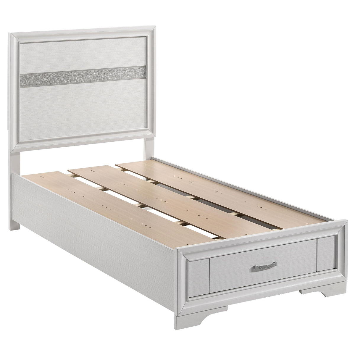 Miranda Twin Storage Bed White  Half Price Furniture