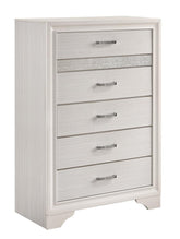 Miranda 5-drawer Chest White and Rhinestone Half Price Furniture