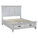 Franco Queen Storage Bed Antique White Half Price Furniture