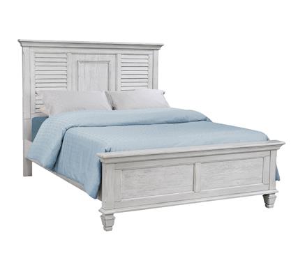 Franco California King Panel Bed Antique White  Half Price Furniture