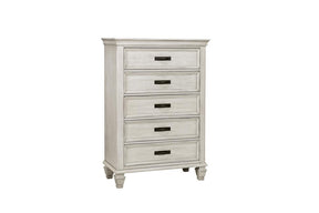 Franco 5-drawer Chest Antique White Franco 5-drawer Chest Antique White Half Price Furniture