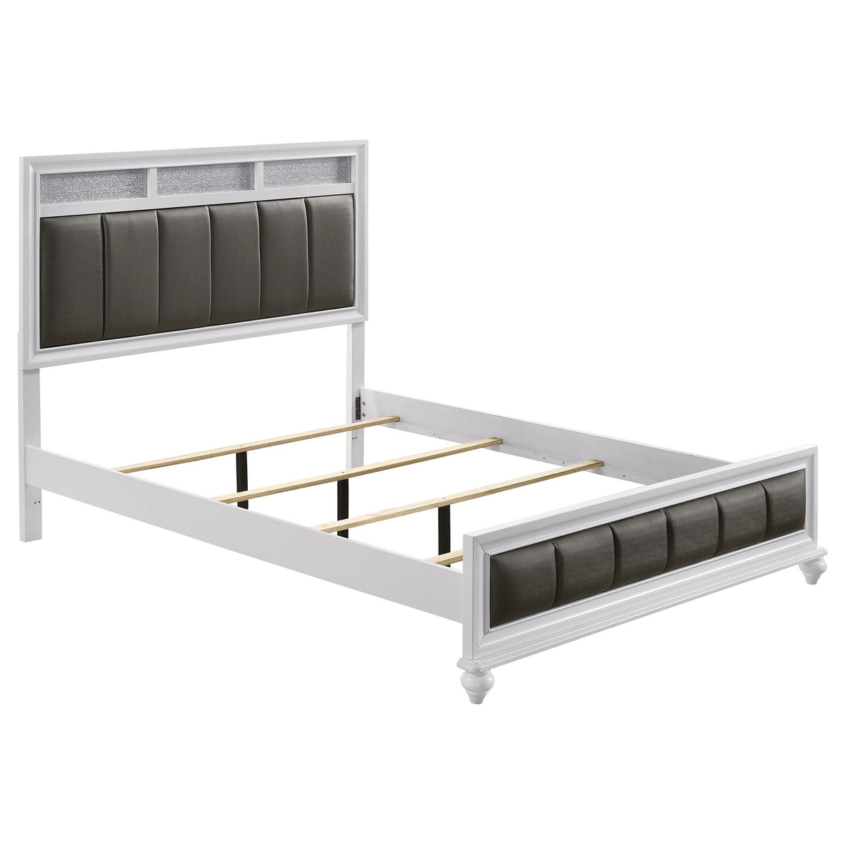 Barzini Eastern King Upholstered Panel Bed White Barzini Eastern King Upholstered Panel Bed White Half Price Furniture