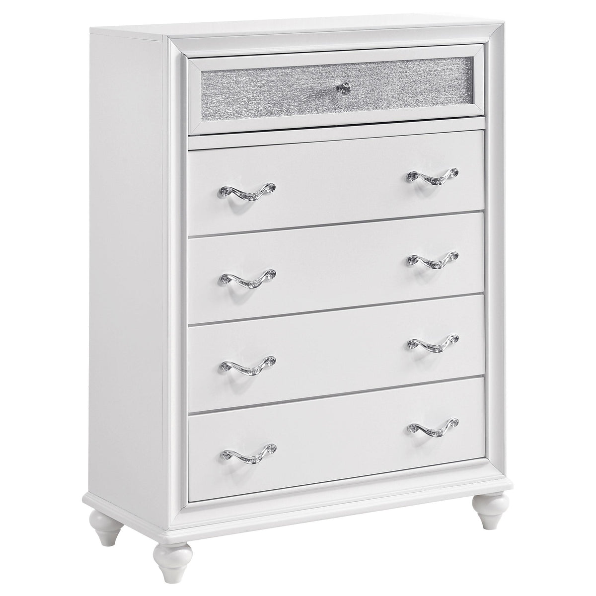 Barzini 5-drawer Chest White  Half Price Furniture