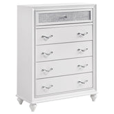 Barzini 5-drawer Chest White Half Price Furniture