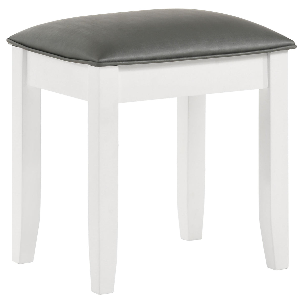 Barzini Upholstered Vanity Stool Metallic and White  Half Price Furniture