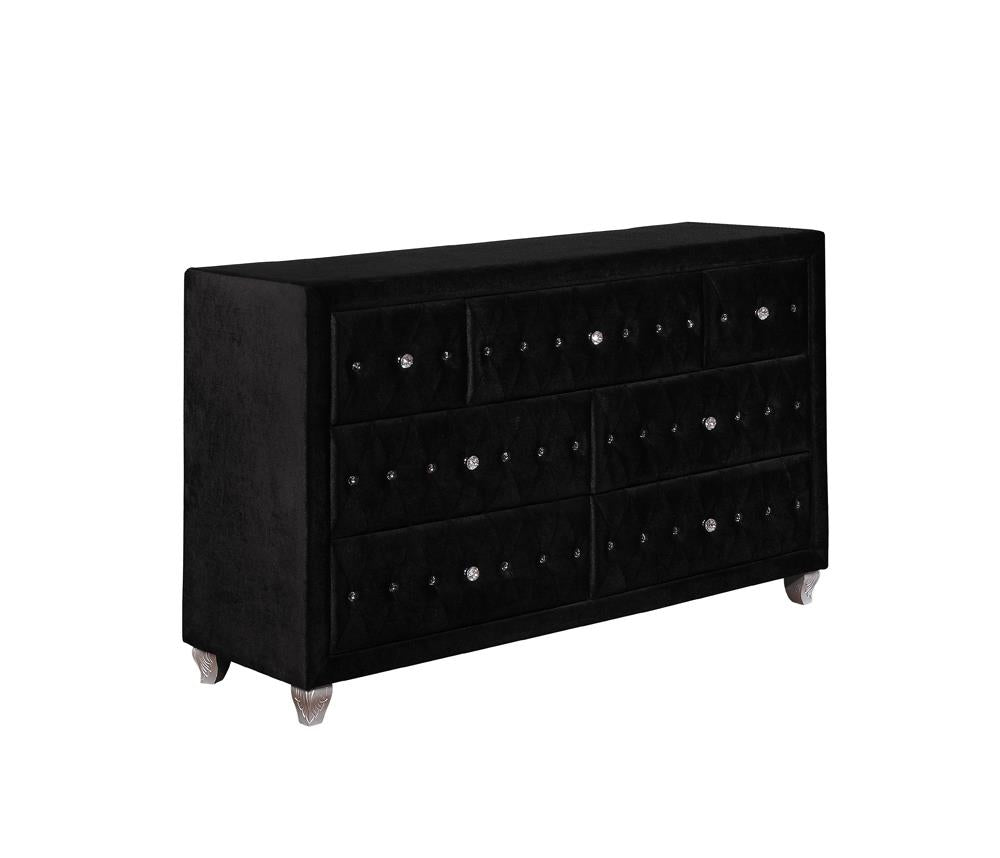 Deanna 7-drawer Rectangular Dresser Black  Half Price Furniture