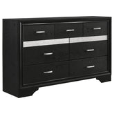 Miranda 7-drawer Dresser Black and Rhinestone  Half Price Furniture