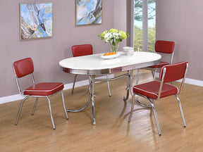 Retro 5-piece Oval Dining Set - Dining Room Set - Half Price Furniture