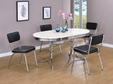 Retro 5-piece Oval Dining Set Half Price Furniture