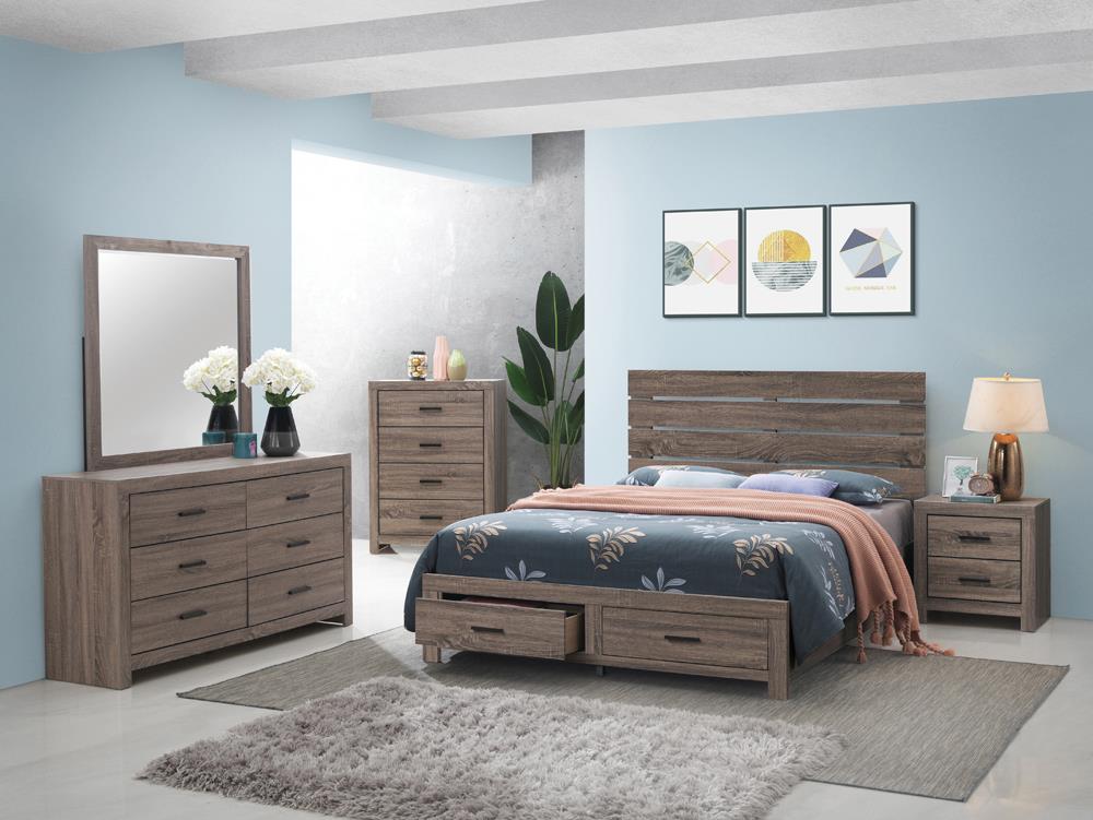 Brantford 4-piece Eastern King Storage Bedroom Set Barrel Oak  Half Price Furniture