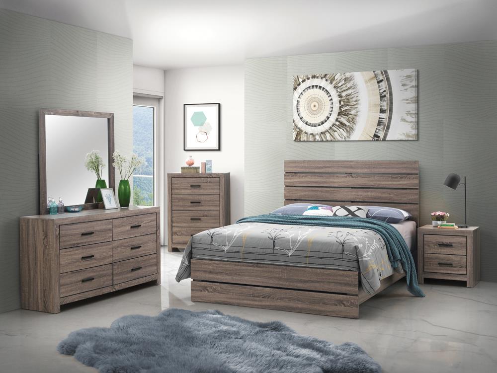 Brantford 4-piece Eastern King Panel Bedroom Set Barrel Oak  Half Price Furniture