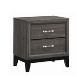 Watson 2-drawer Nightstand Grey Oak and Black Half Price Furniture