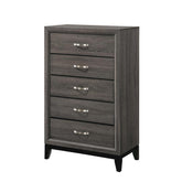 Watson 5-drawer Chest Grey Oak and Black Watson 5-drawer Chest Grey Oak and Black Half Price Furniture