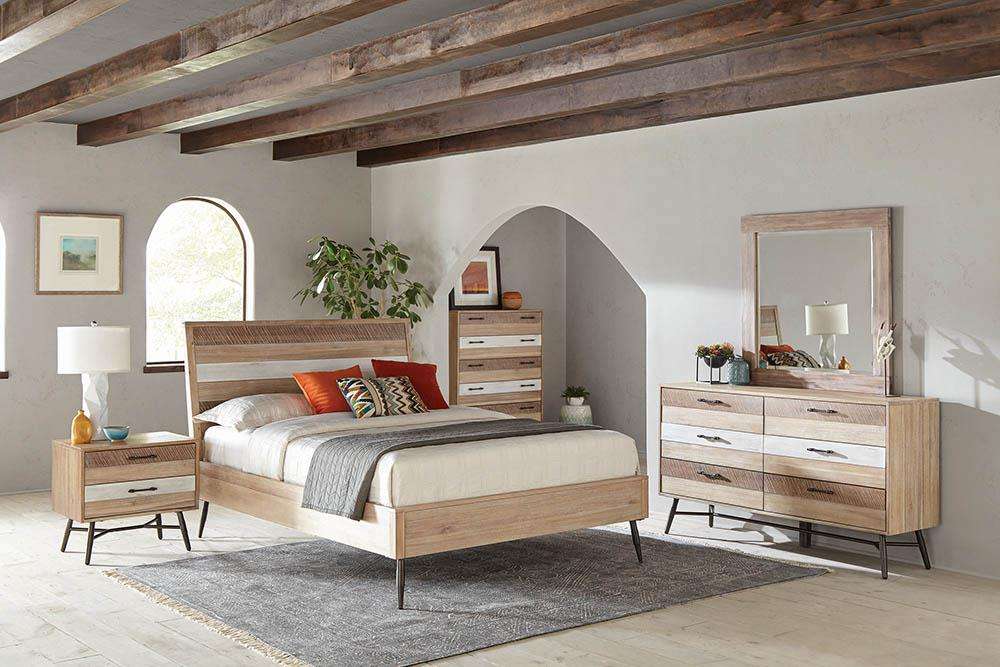 Marlow 4-piece Eastern King Bedroom Set Rough Sawn Multi Half Price Furniture
