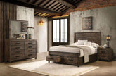 Woodmont 4-piece Queen Platform Bedroom Set Rustic Golden Brown Half Price Furniture