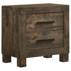 Woodmont 4-Piece Storage Bedroom Set Rustic Golden Brown