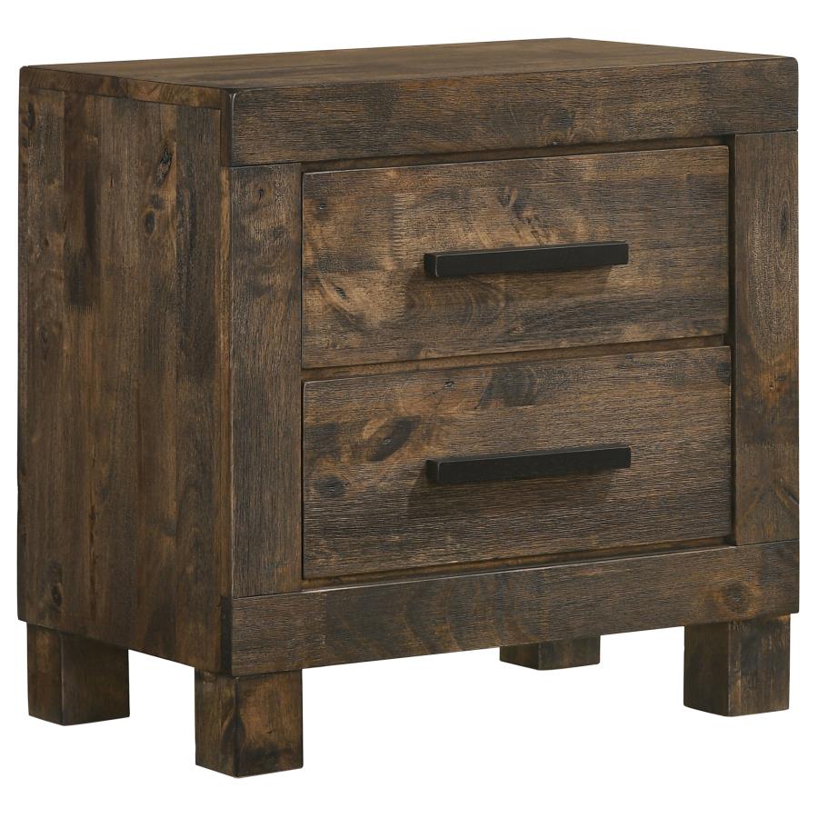 Woodmont 4-Piece Storage Bedroom Set Rustic Golden Brown