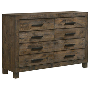 Woodmont 4-Piece Storage Bedroom Set Rustic Golden Brown