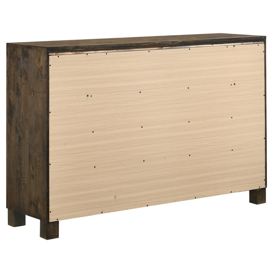 Woodmont 4-Piece Storage Bedroom Set Rustic Golden Brown