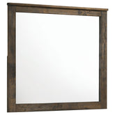 Woodmont Rectangle Dresser Mirror Rustic Golden Brown Half Price Furniture
