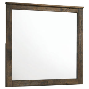 Woodmont Rectangle Dresser Mirror Rustic Golden Brown Half Price Furniture