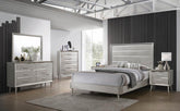 Ramon 5-piece Eastern King Panel Bedroom Set Metallic Sterling Half Price Furniture