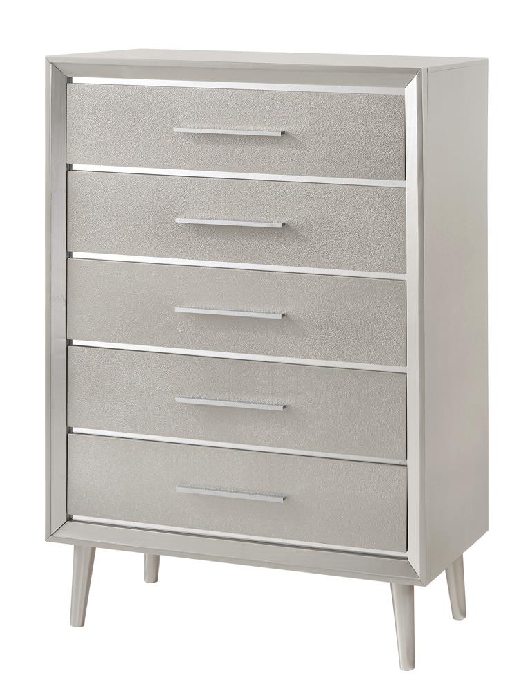 Ramon 5-drawer Chest Metallic Sterling  Half Price Furniture