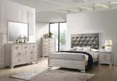 Salford 4-piece Eastern King Bedroom Set Metallic Sterling Half Price Furniture
